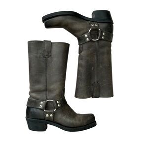 Frye® Harness Style 12R Mid calf Boots. Size 7.  Distressed Smoky Gray